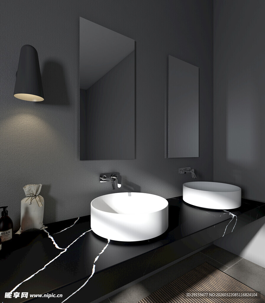 现代简约风格双盆洗手台