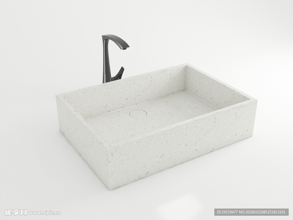 白色方形台上洗手盆