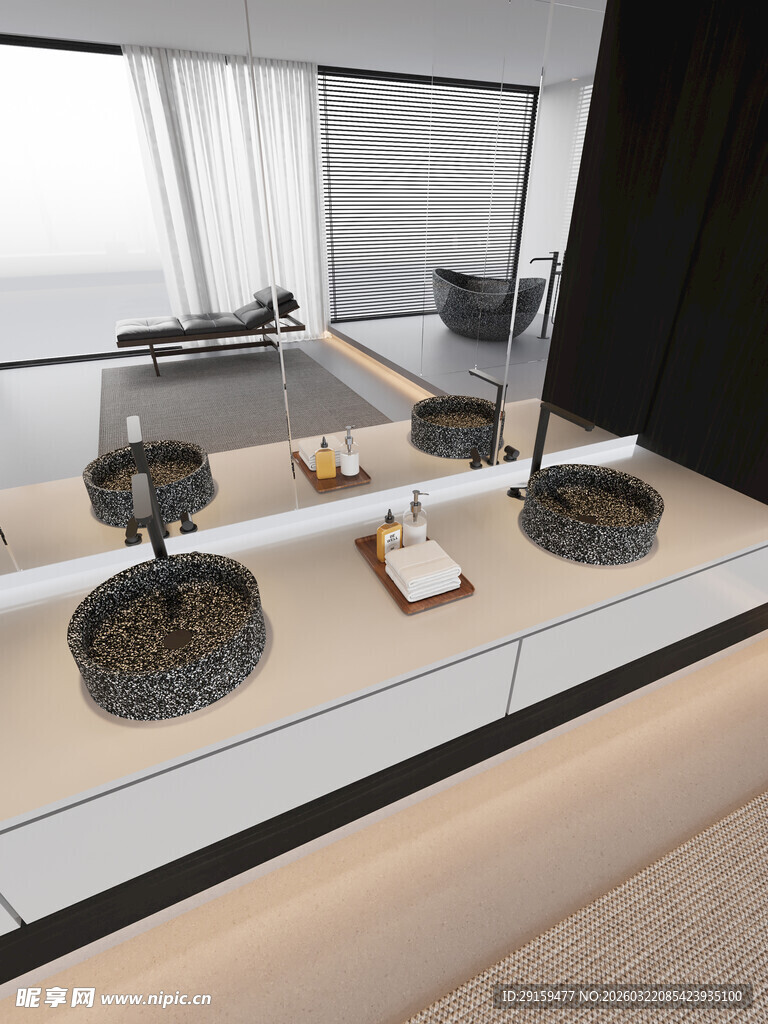 现代简约风格的室内洗手台