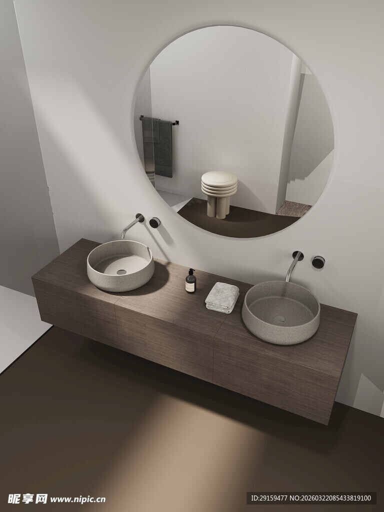 现代简约风格浴室洗手台