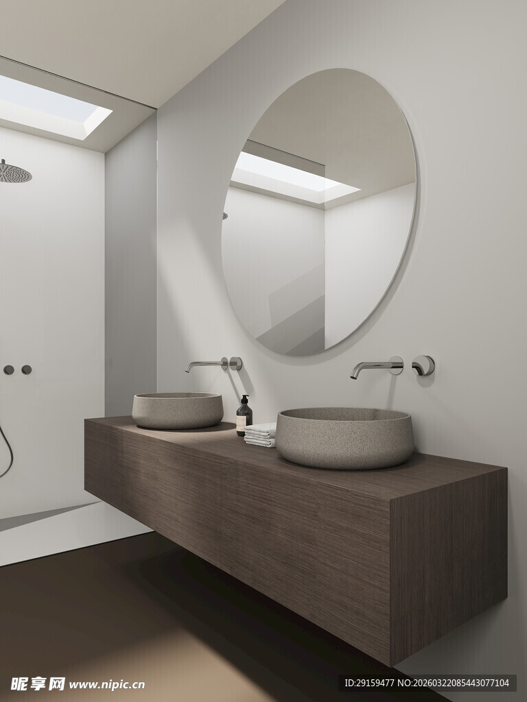 现代简约风格双盆浴室