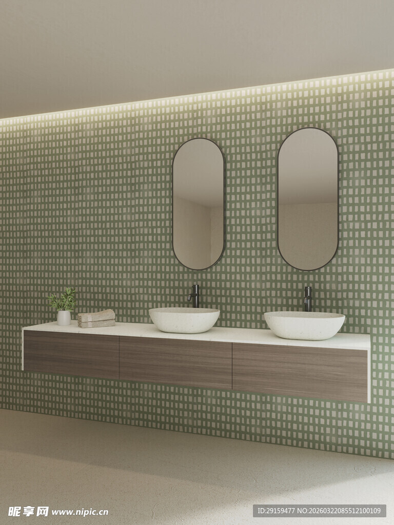 现代简约风格双盆洗手台