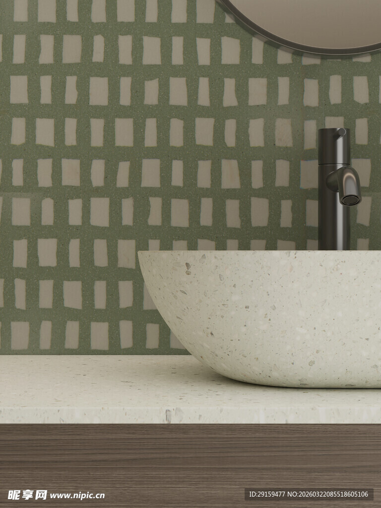 简约浴室洗手台瓷砖背景