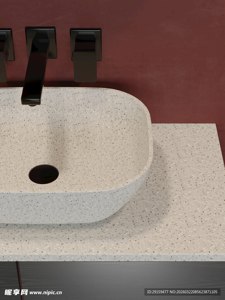 现代简约风洗手盆台面