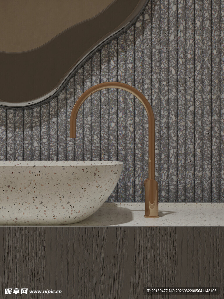 现代风格洗手台与水龙头