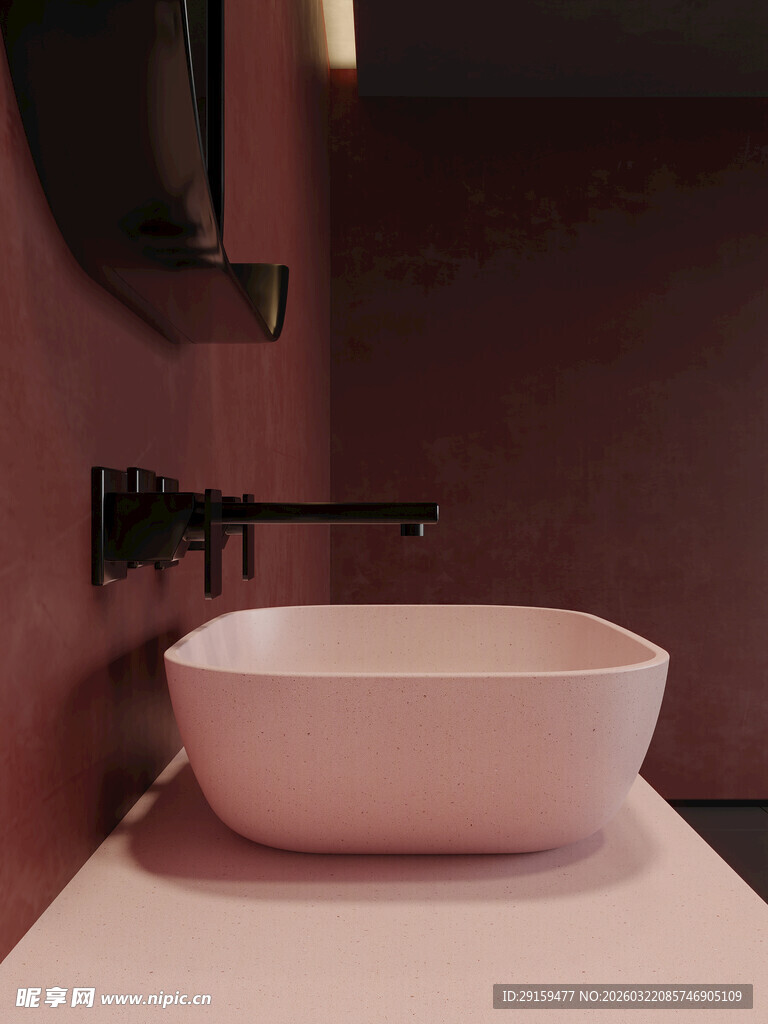 粉色洗手盆