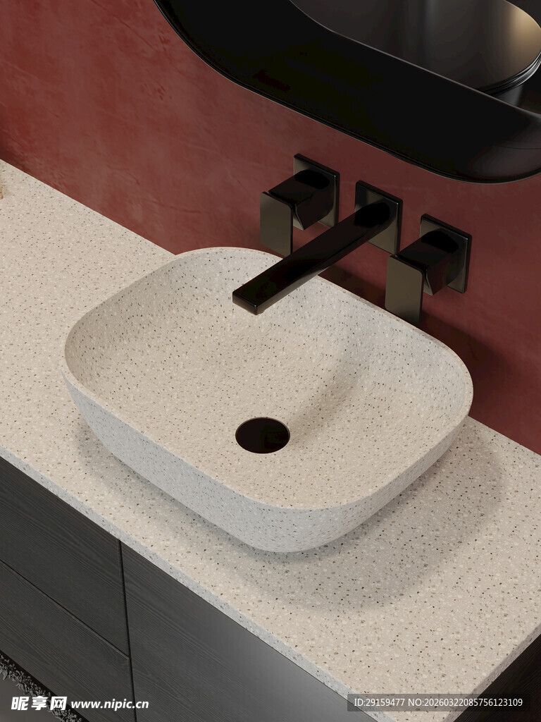 现代简约风格白色洗手盆