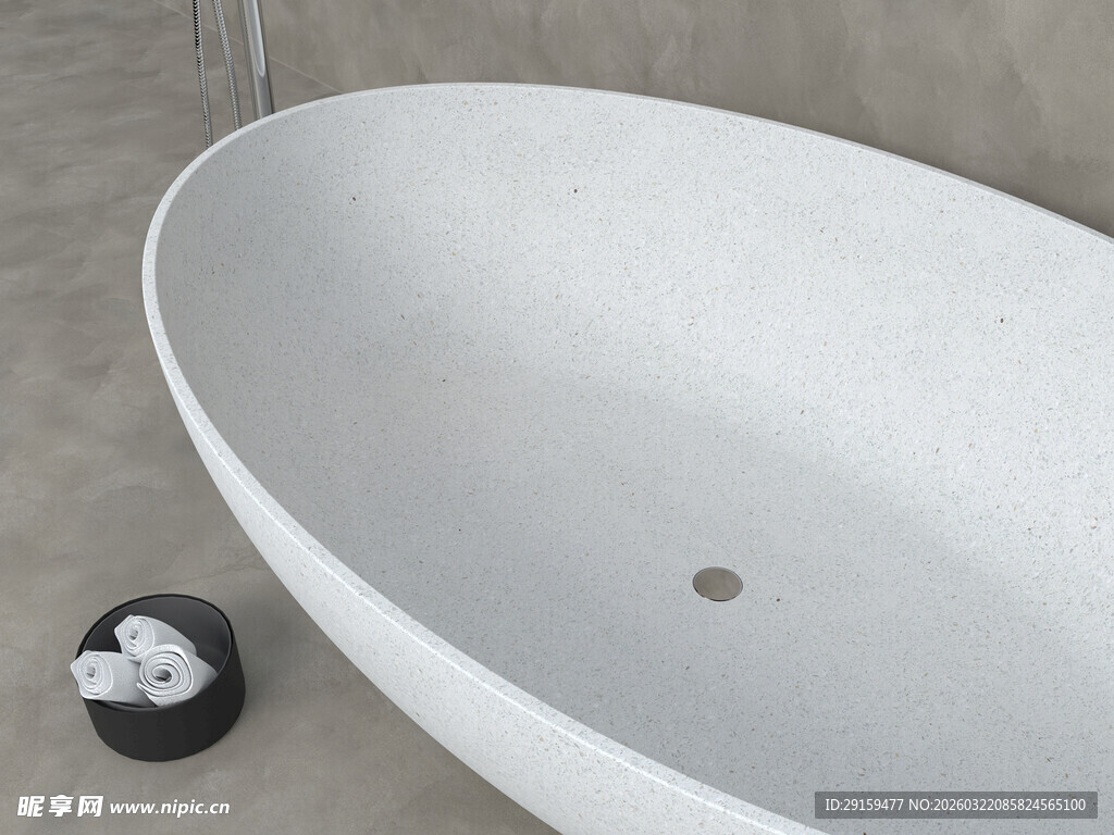 现代简约风独立式白色浴缸