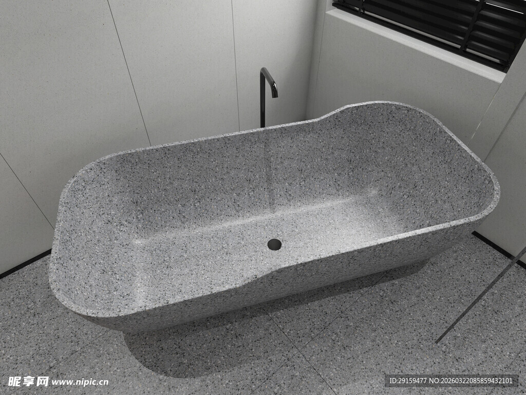 现代简约风格金属浴缸