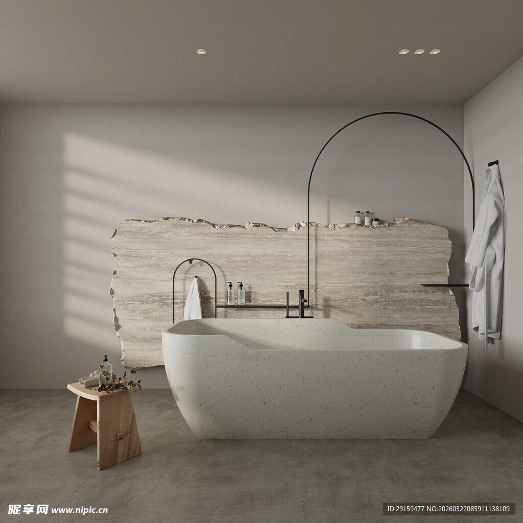 简约现代风独立式浴缸设计