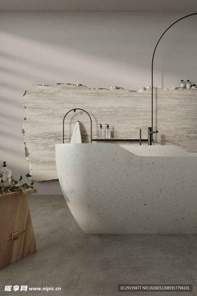 现代简约风格白色浴缸