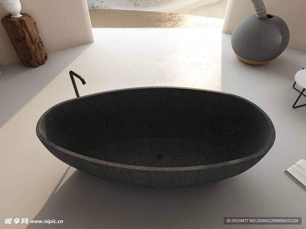 椭圆形深灰色陶瓷洗手盆
