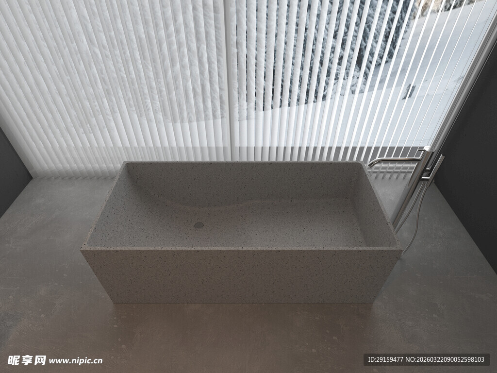 现代简约风室内浴缸场景