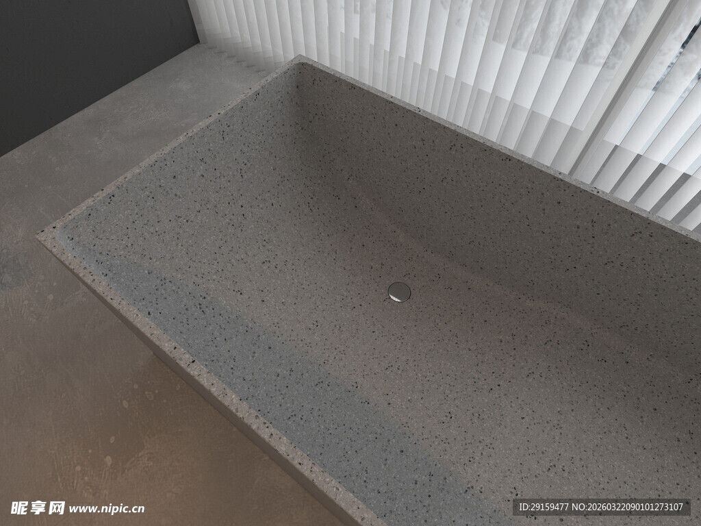 灰色石质洗手台盆特写