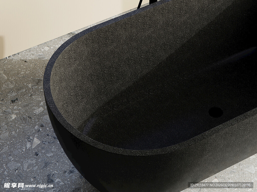 黑色弧形容器特写