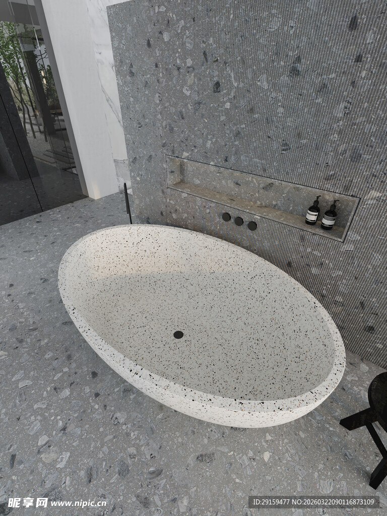 简约风格椭圆石质洗手盆