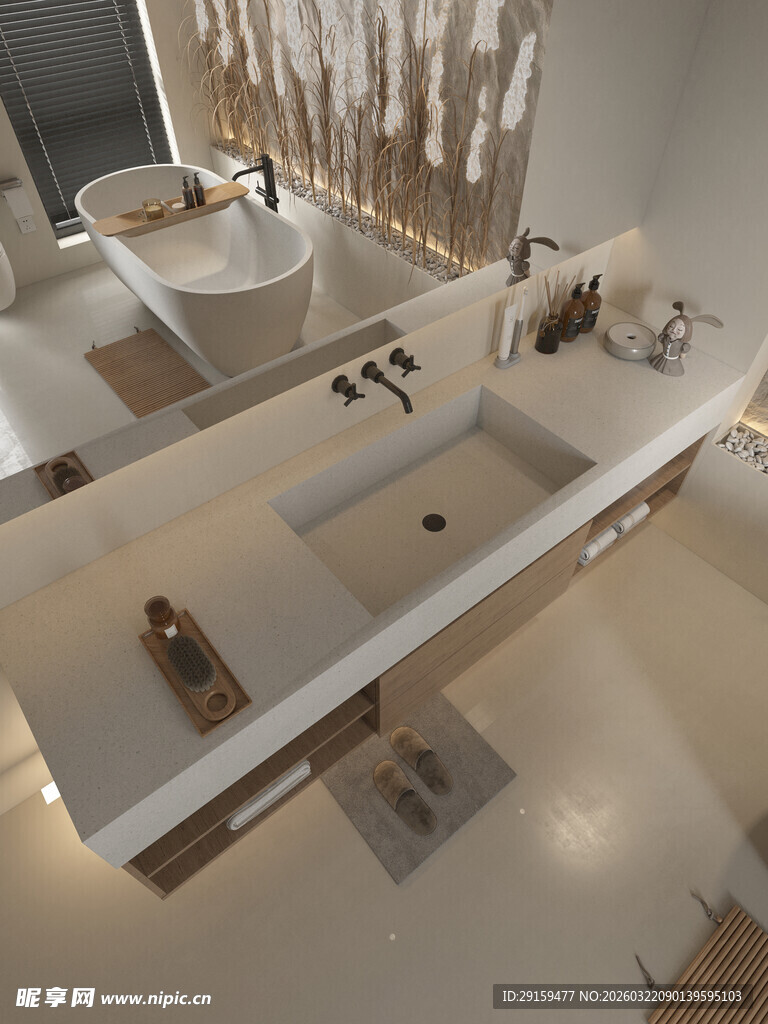 现代简约风格双洗手台