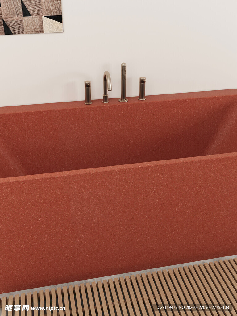 橙红色时尚浴缸展示