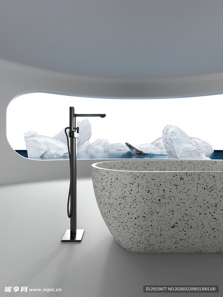 现代简约风大理石浴缸