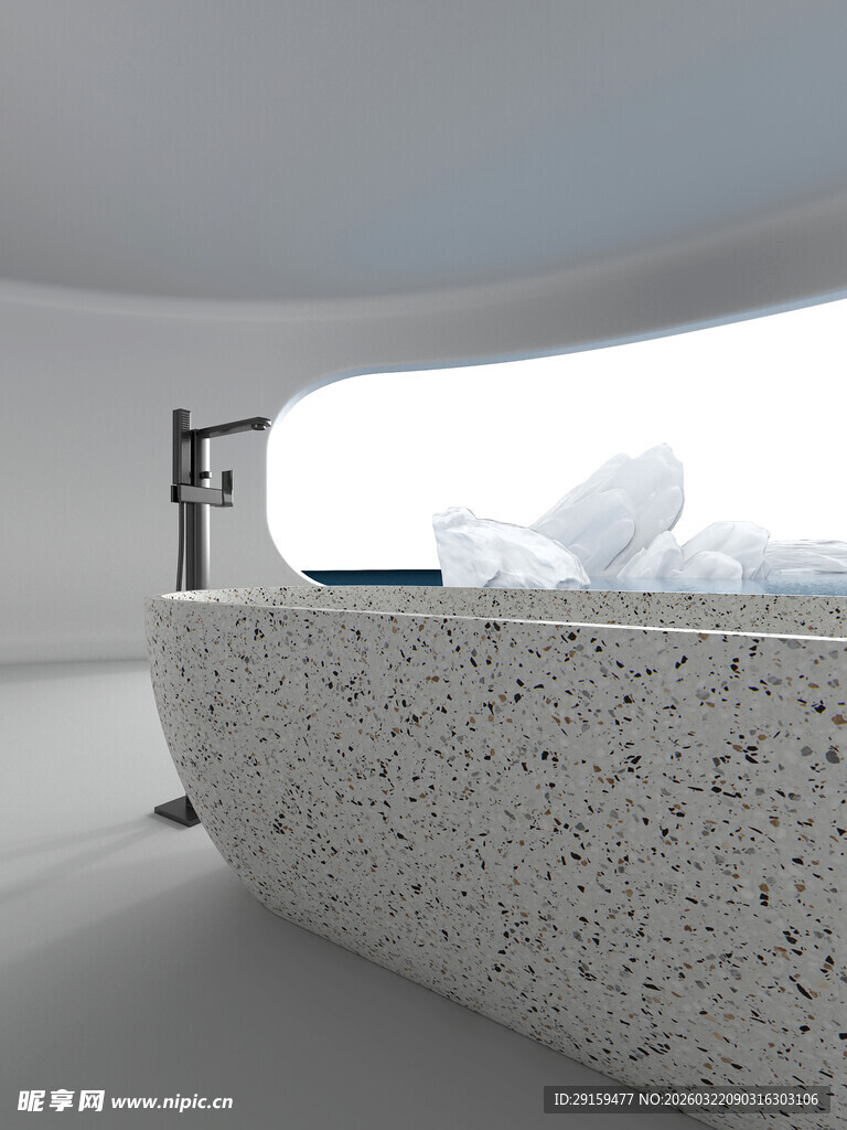 现代风格水磨石弧形洗手台