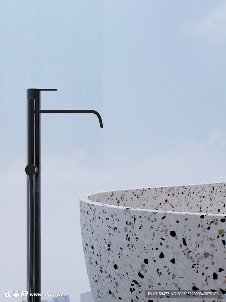 现代简约风洗手盆与水龙头