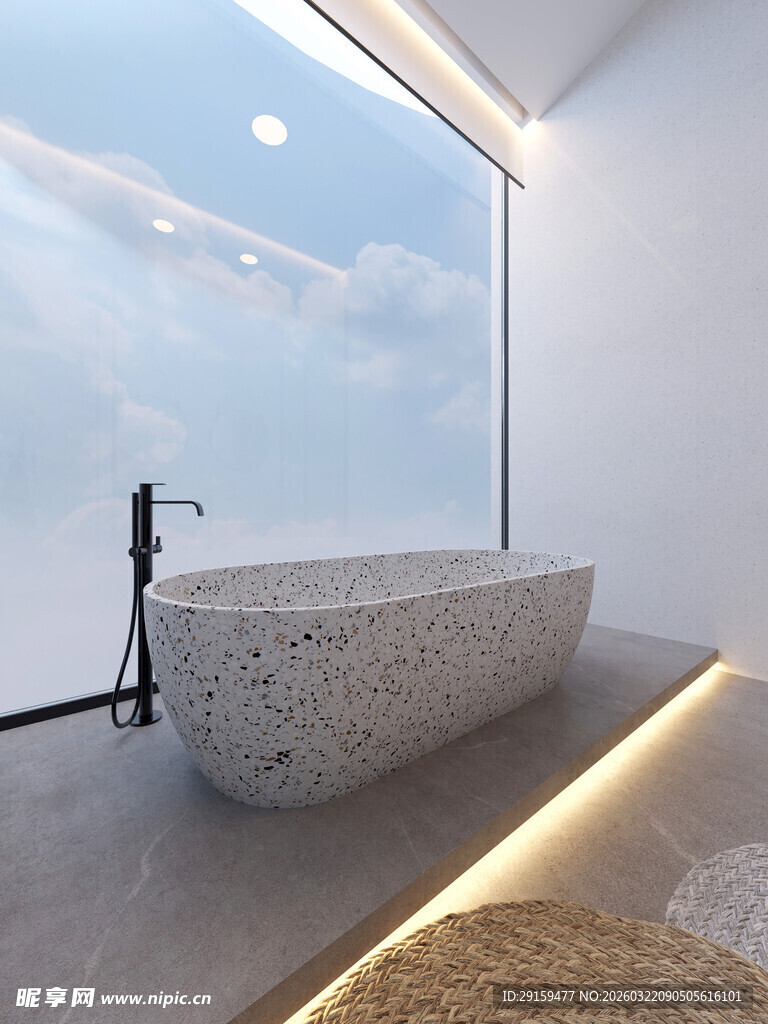 现代简约风大理石浴缸空间