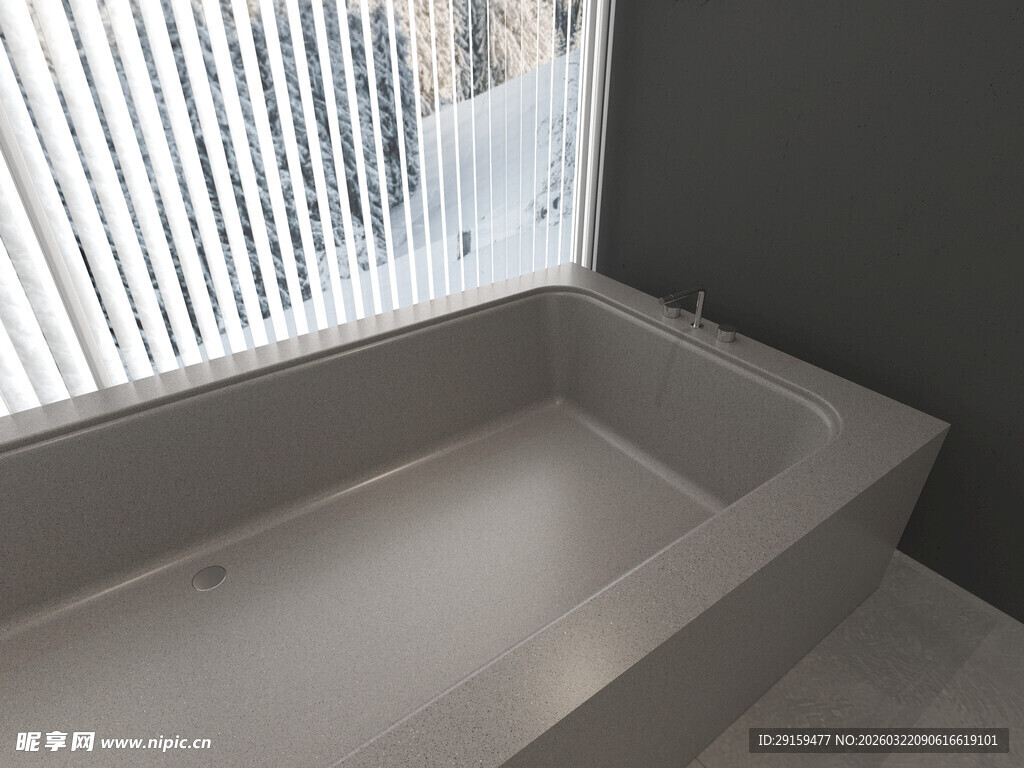 简约室内窗边白色平台设计