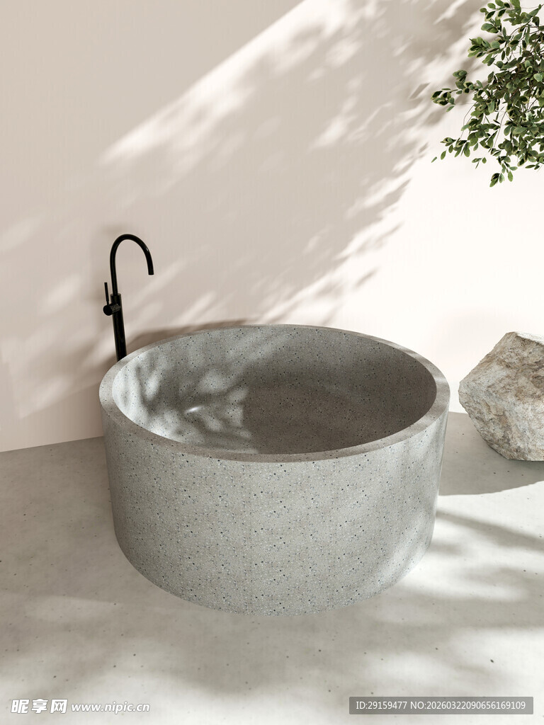 金属浴缸配黑色水龙头