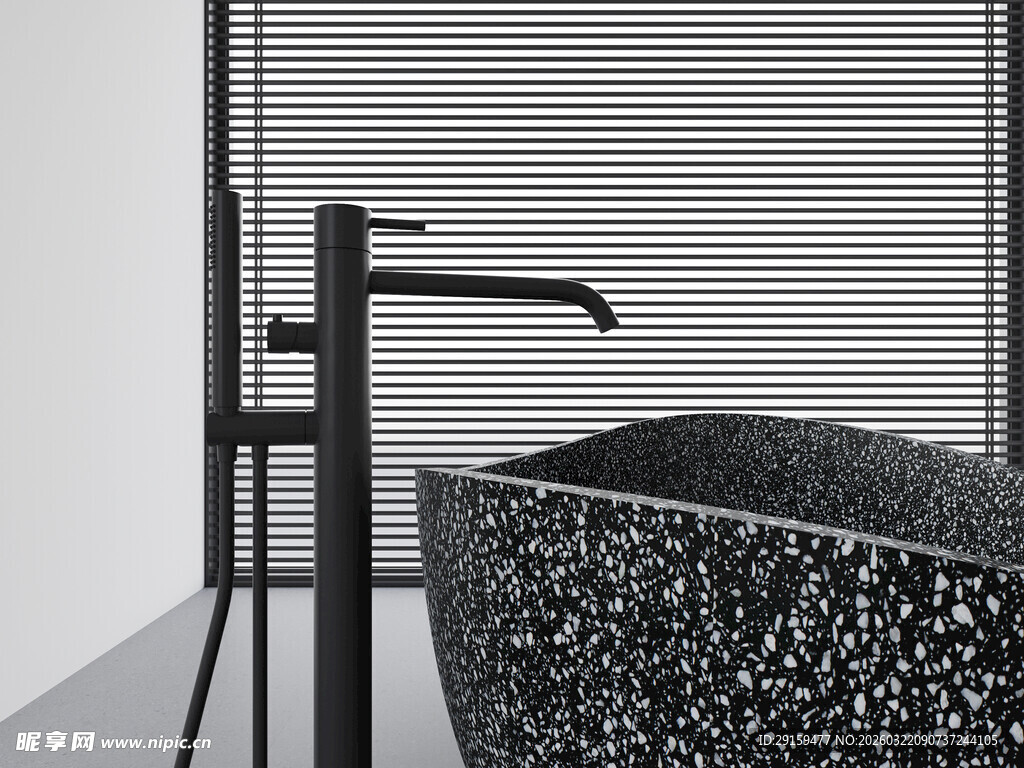 现代风格奢华黑色浴缸