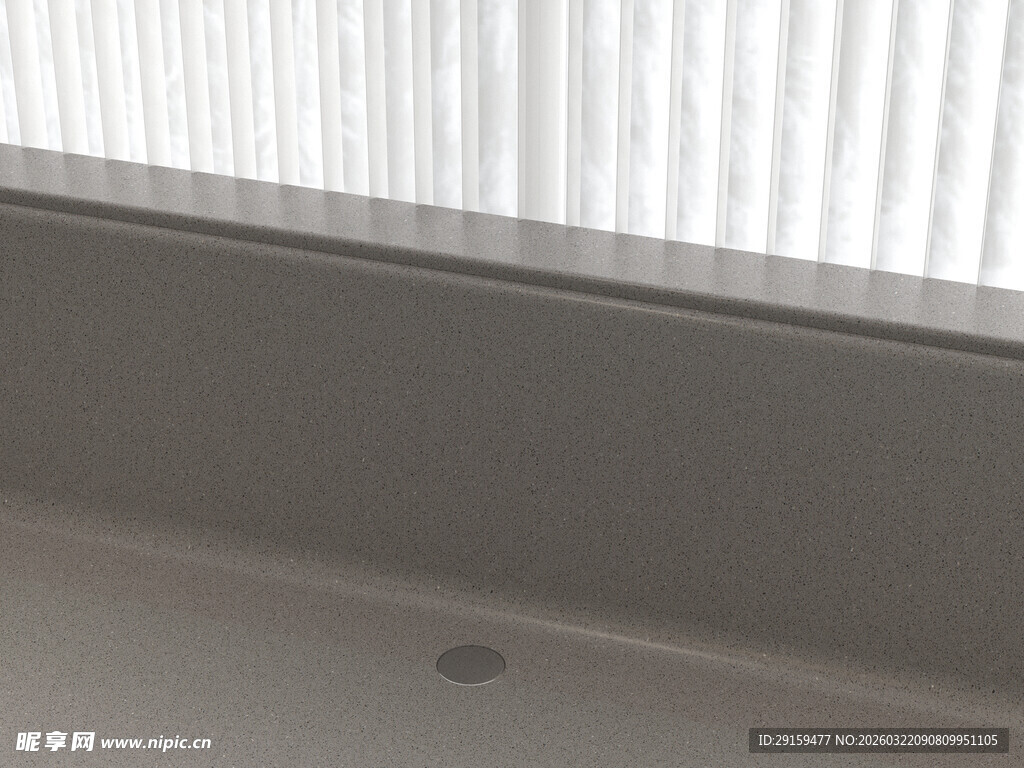 室内白色窗帘与天花板一角