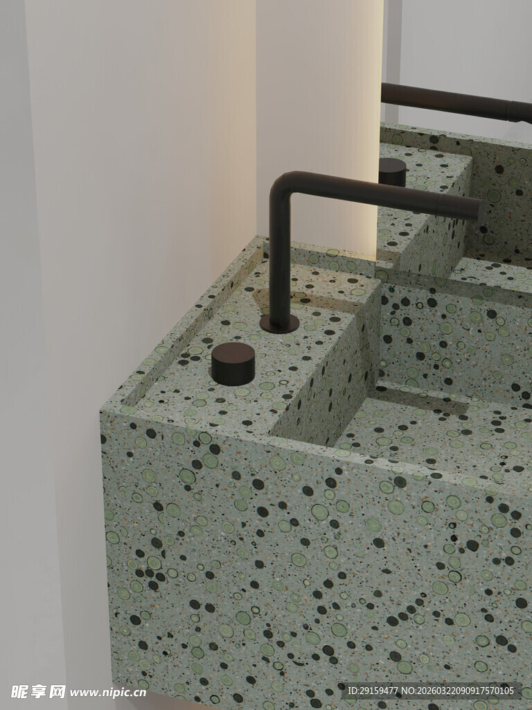 水磨石洗手台设计细节