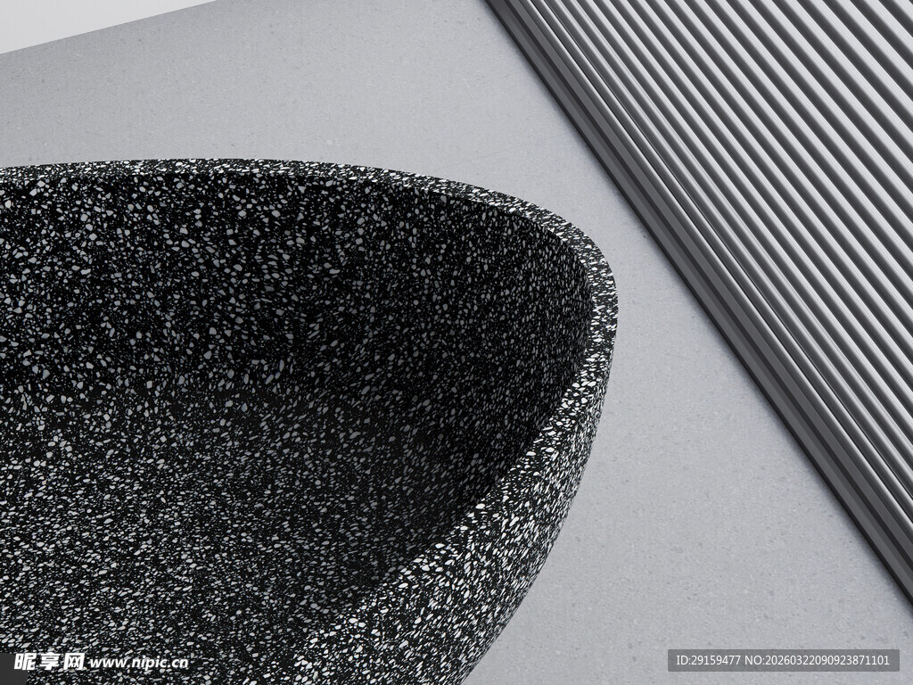 黑色纹理碗与条纹物件