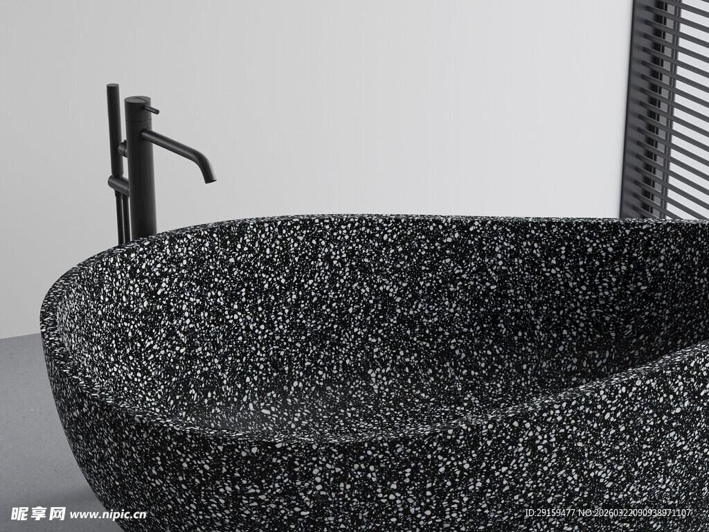 黑色大理石洗手盆特写