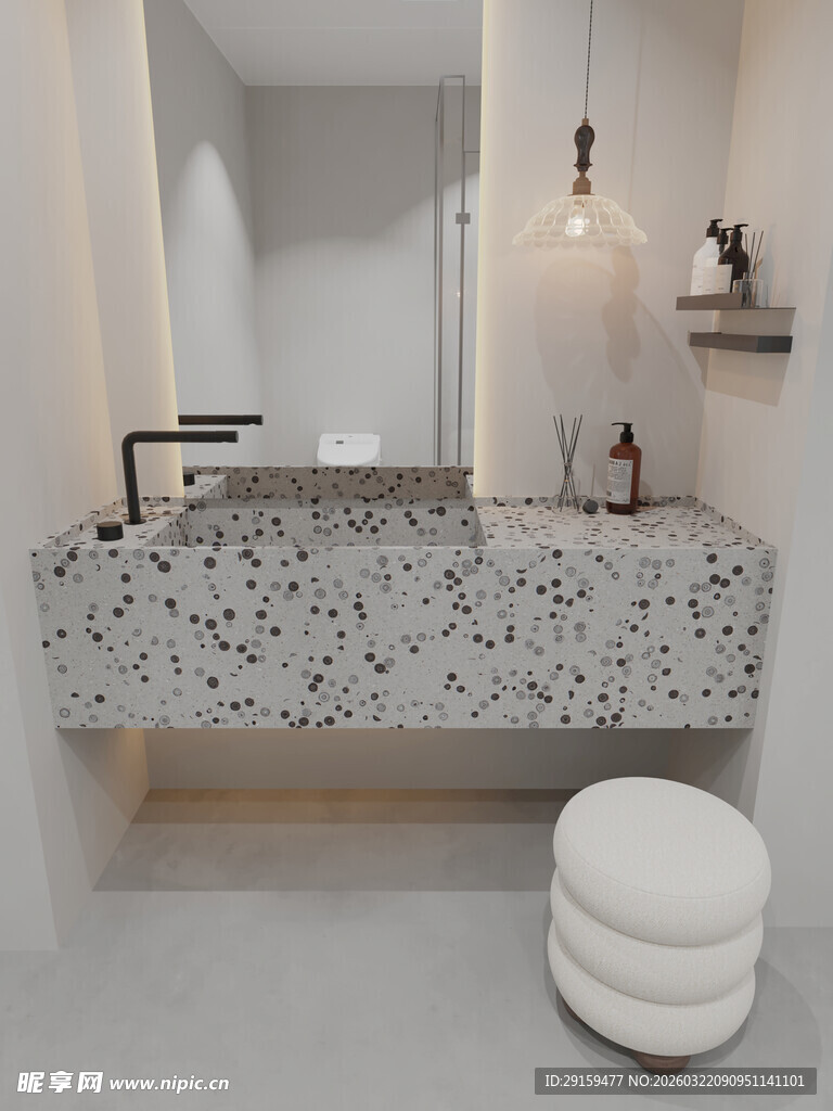现代简约风浴室洗手台