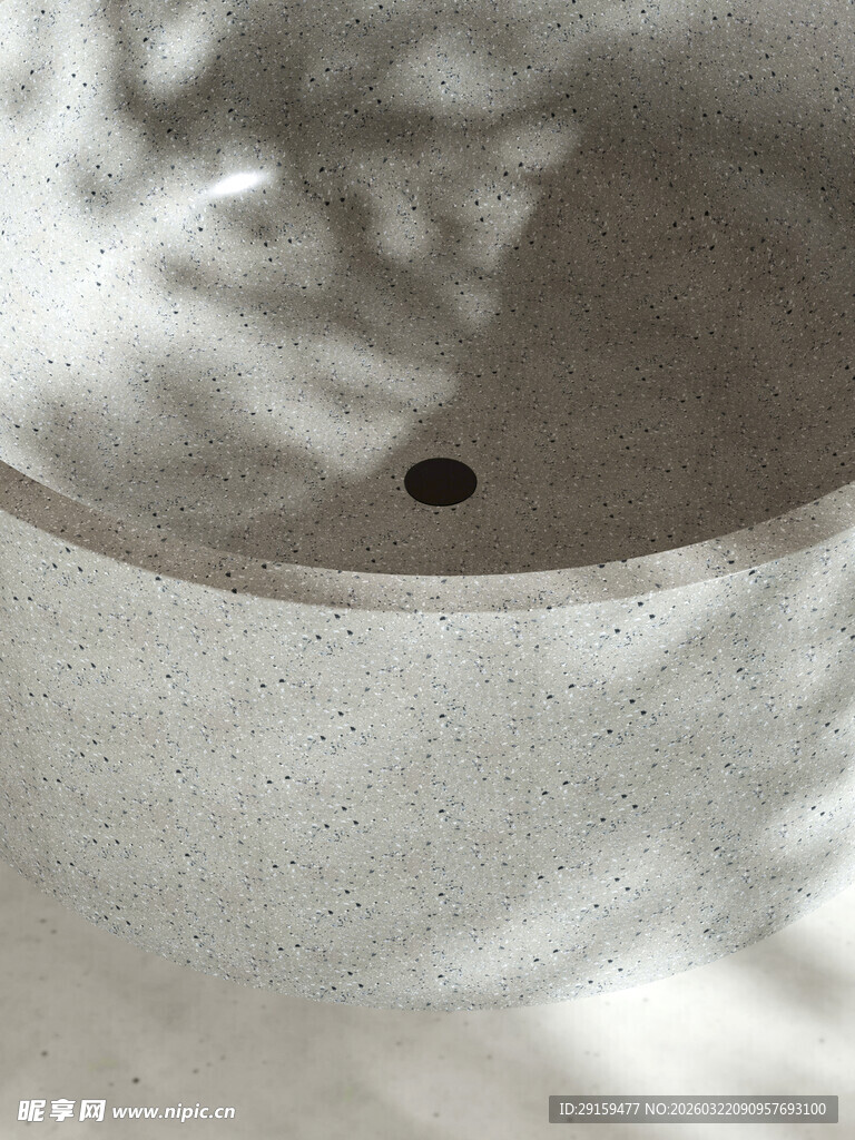 简约石制水槽中的小黑点