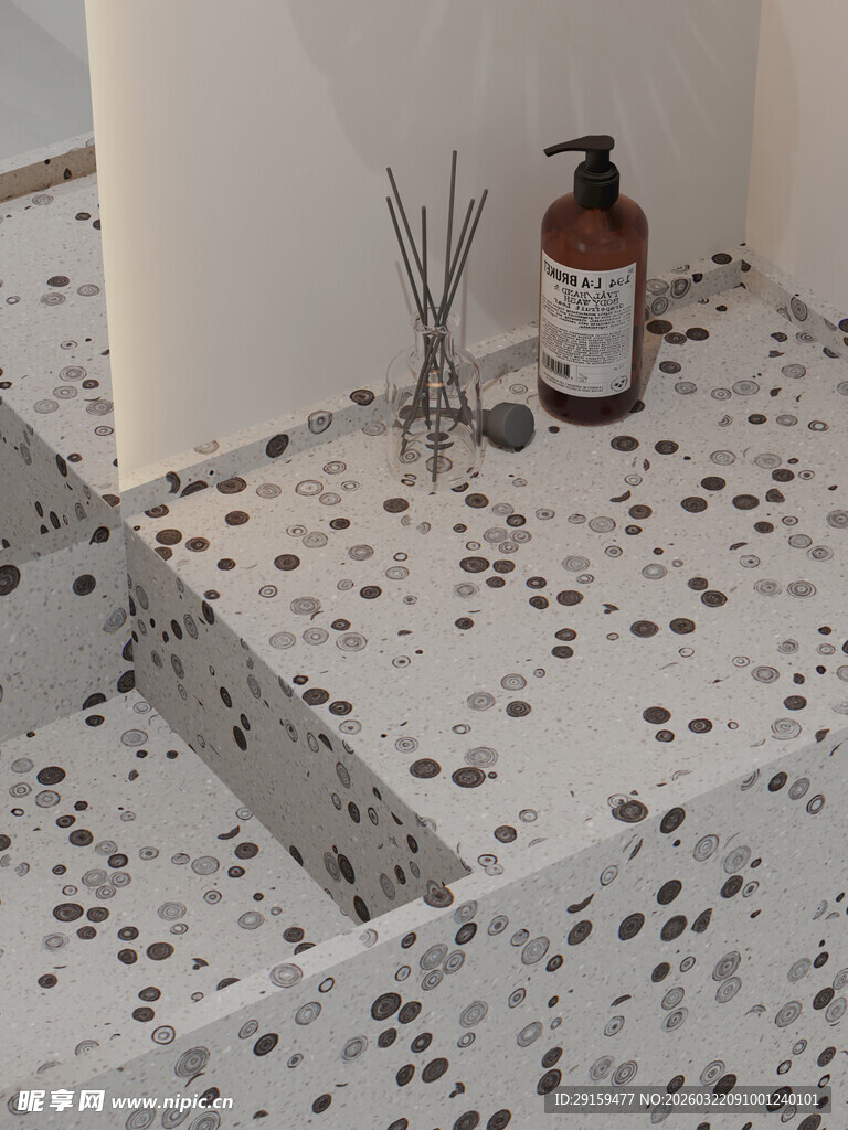 水磨石地面与装饰瓶具