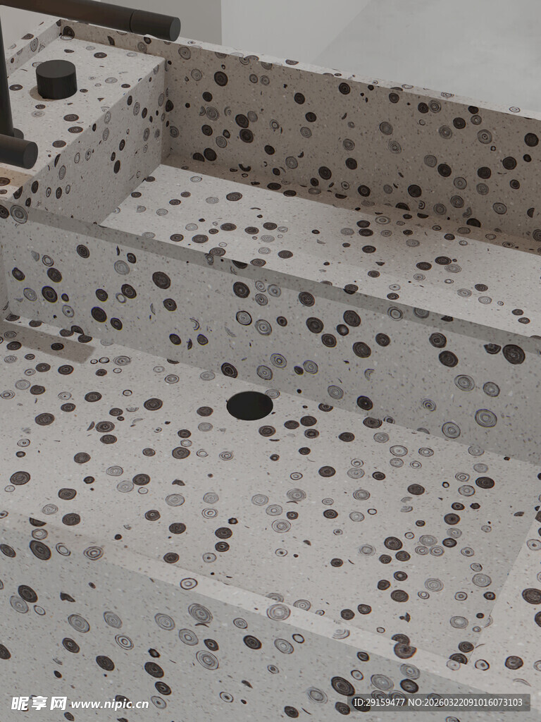 水磨石纹理台阶特写