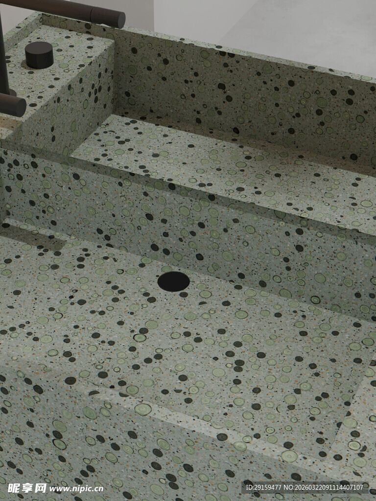 斑点石英石台面细节特写