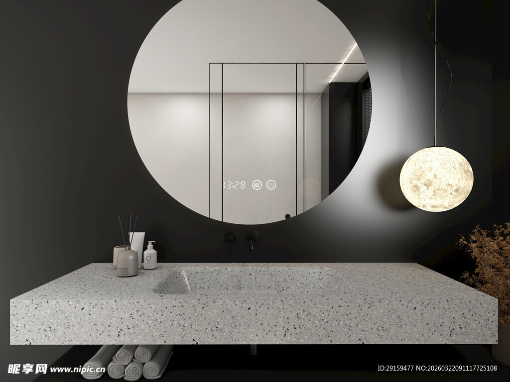 现代简约风浴室洗手台设计