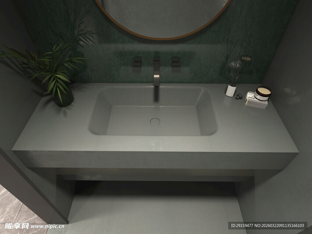 现代简约风浴室洗手台