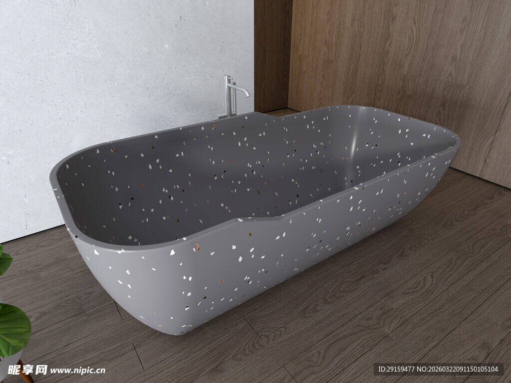 现代简约风灰色浴缸