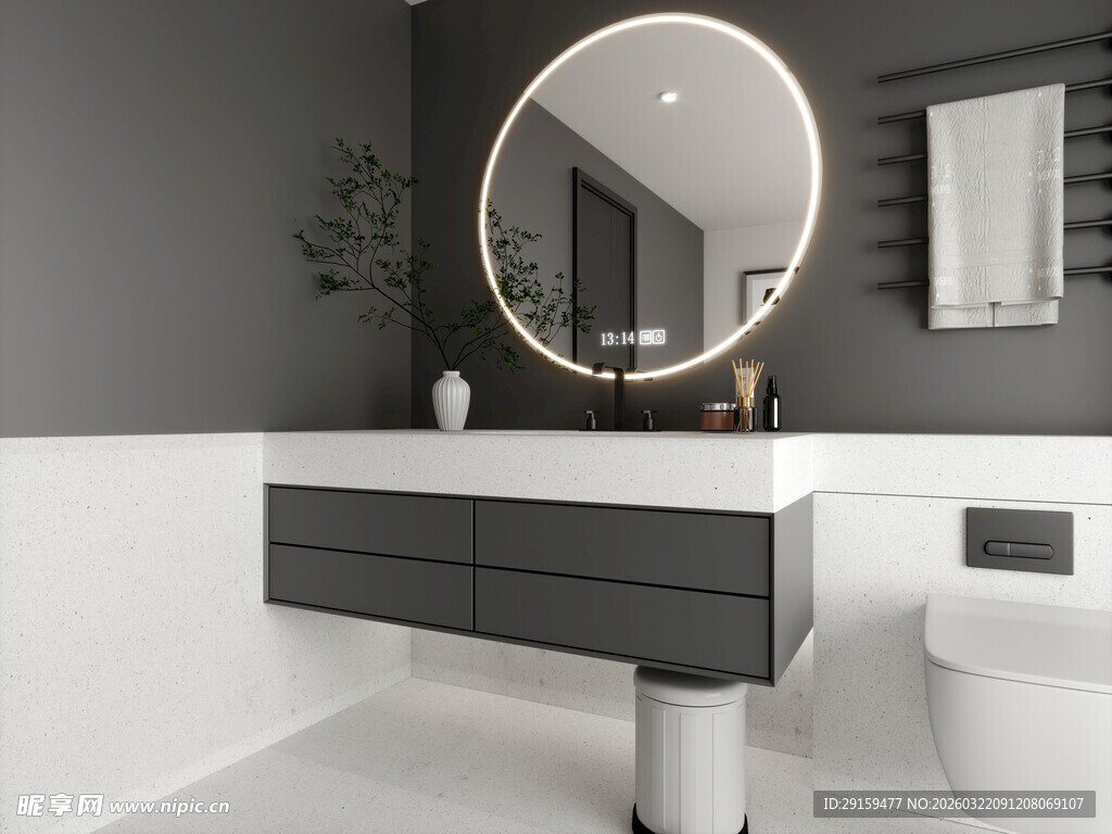 现代简约风浴室洗手台