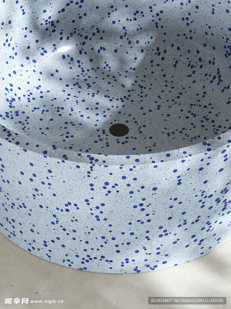 蓝白斑点陶瓷洗手盆
