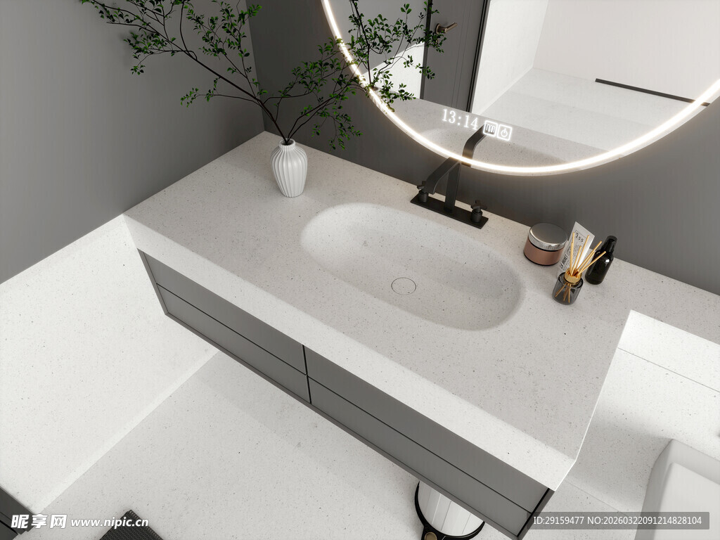 现代简约风浴室洗手台