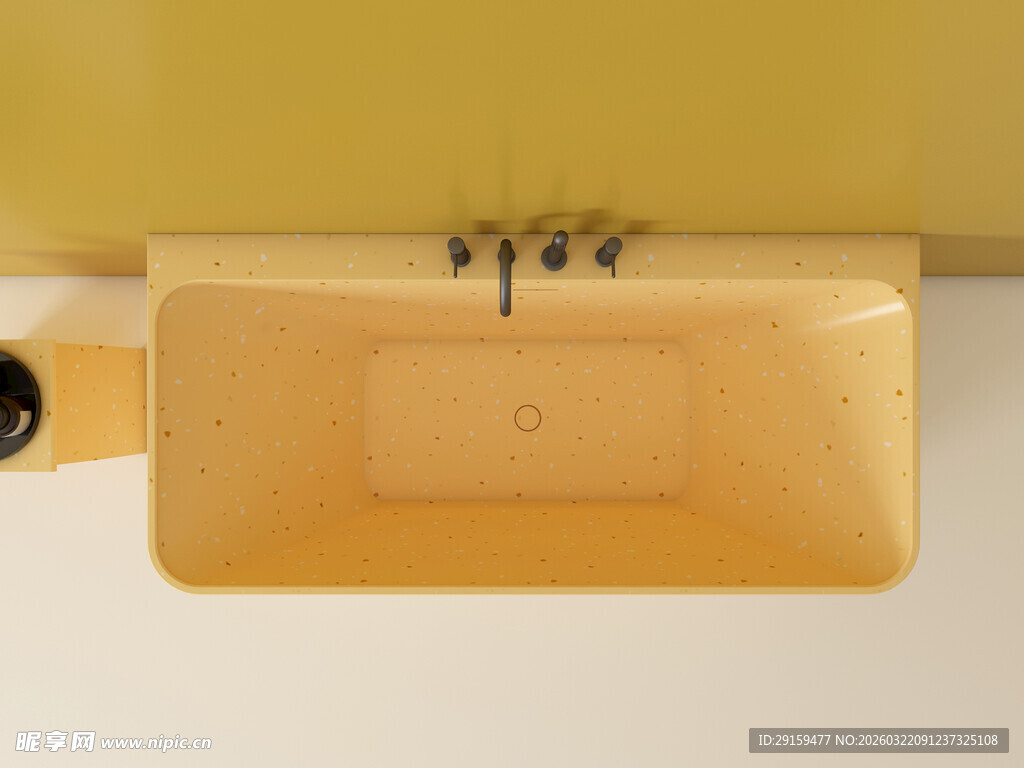 黄色陶瓷洗手盆特写