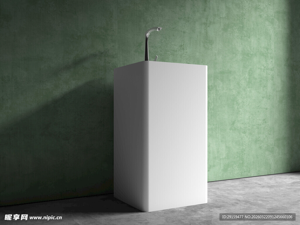 现代简约白色立柱式洗手盆