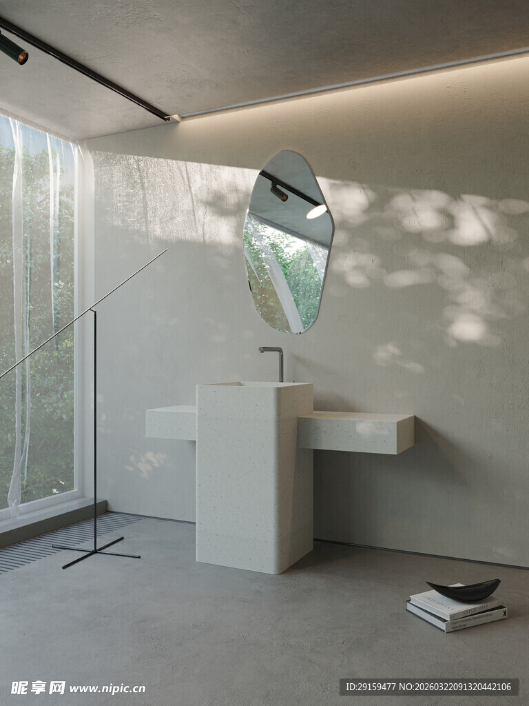 现代简约风浴室洗手台设计