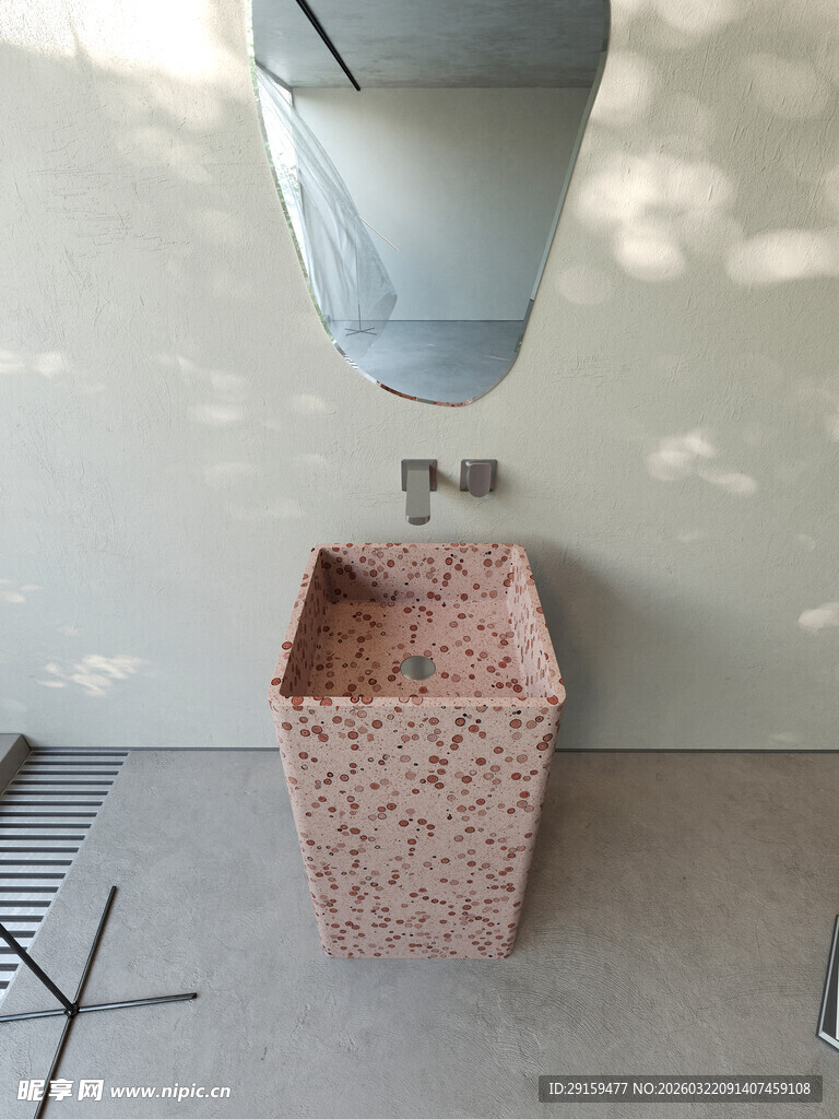 复古花纹洗手池特写