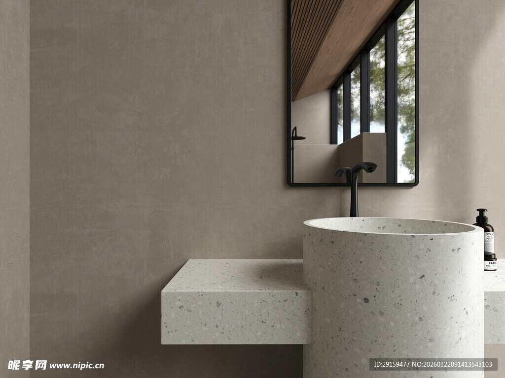 简约风浴室洗手台设计