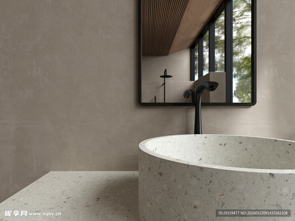 简约风洗手台与镜的搭配